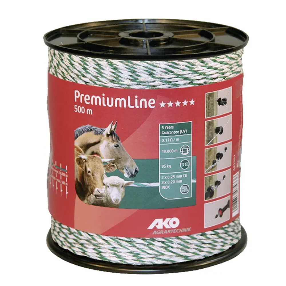 Cablu alb/verde pentru gard 500m