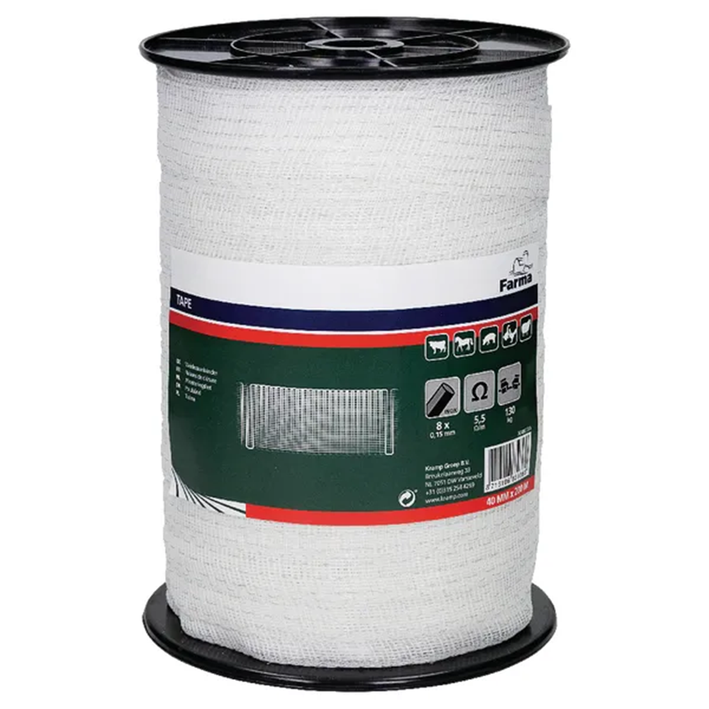 Banda gard electric 40mm 200m 8x0,15mm fire otel inoxidabil Farma