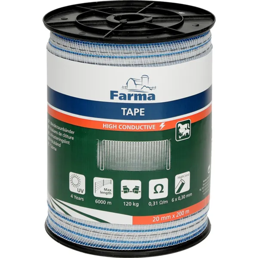 Banda gard electric 20mm 200m 6x0,30mm conductivitate ridicata