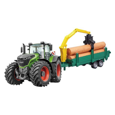 TRACTOR FENDT 1000 VARIO CU REMORCA DE INCARCAT LEMNE-0