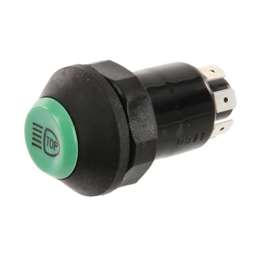 Comutator tip buton lumini superioare rotund verde