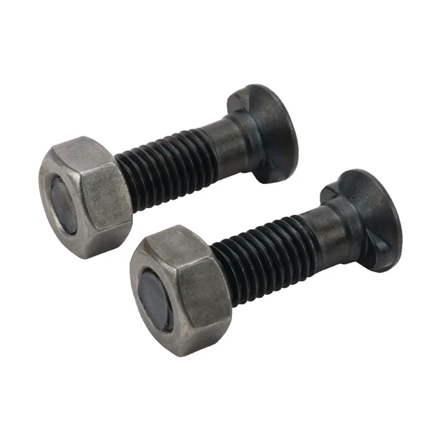 Șurub plug cap oval cu nas dublu și piuliță M12x45mm