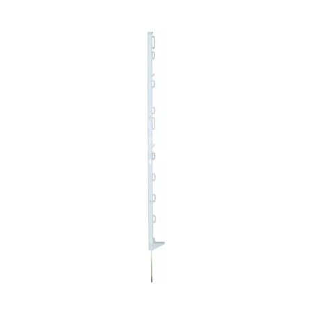 Stâlp gard electric polipropilenă, 120cm, alb, oțel inoxidabil