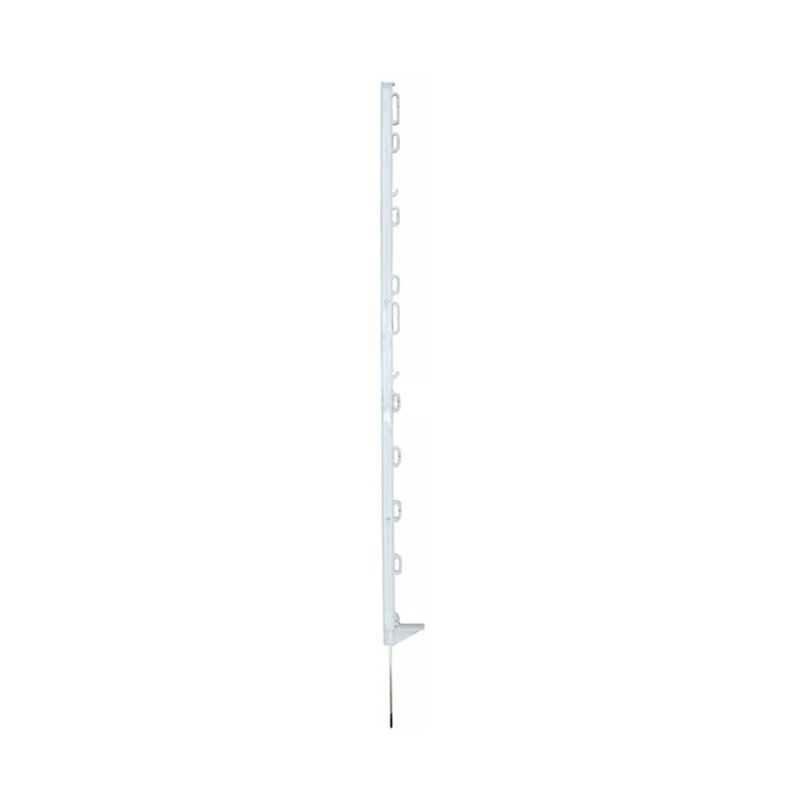 Stâlp gard electric polipropilenă, 120cm, alb, oțel inoxidabil