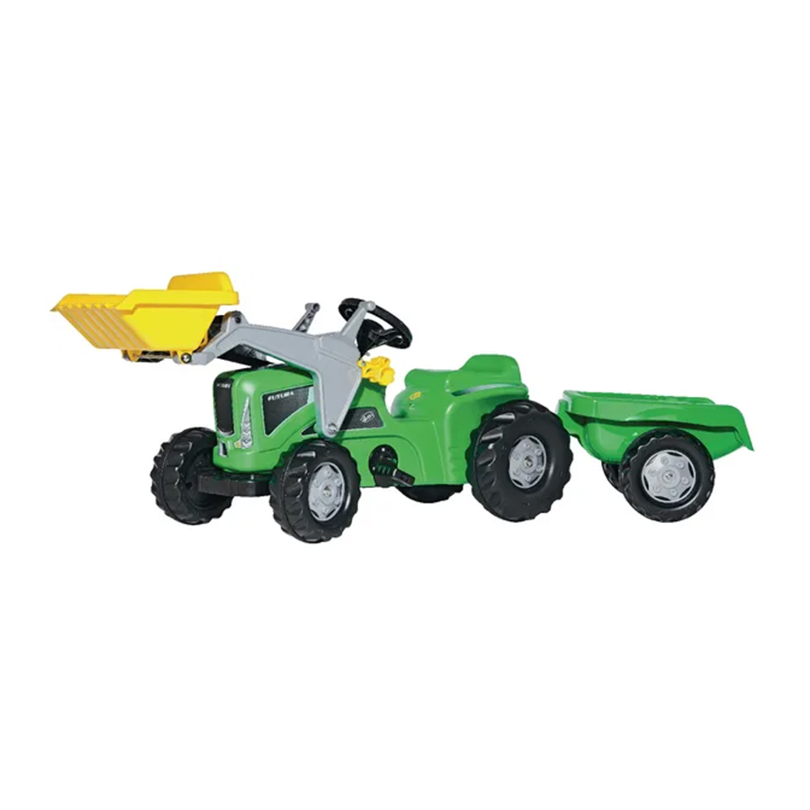 Tractor cu pedale Futura cu încărcător frontal și remorcă