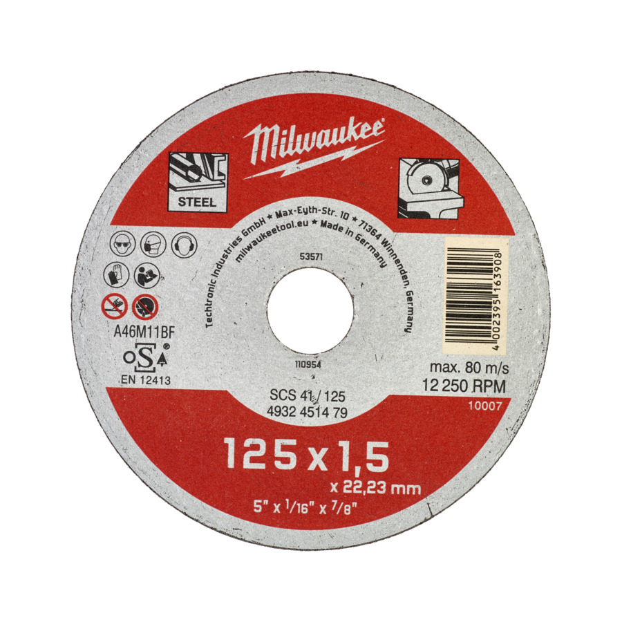 DISC DEBITARE METAL SCS 41/125 x 1.5MM GROSIME MILWAUKEE