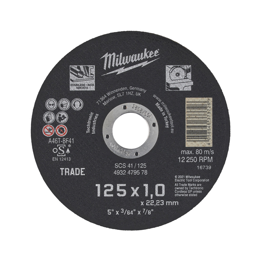 DISC DEBITARE METAL SCS 41/125 x 1MM GROSIME MILWAUKEE